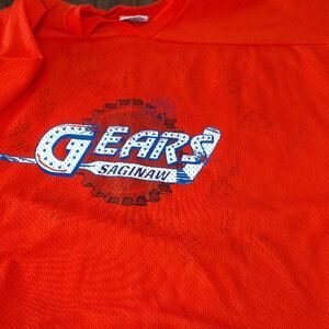 Orange Gears Saginaw Jersey Signed Autograph